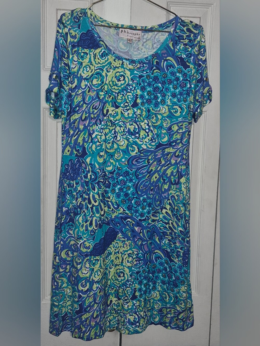 Philosophy Seafoam & Blue Floral Tunic
